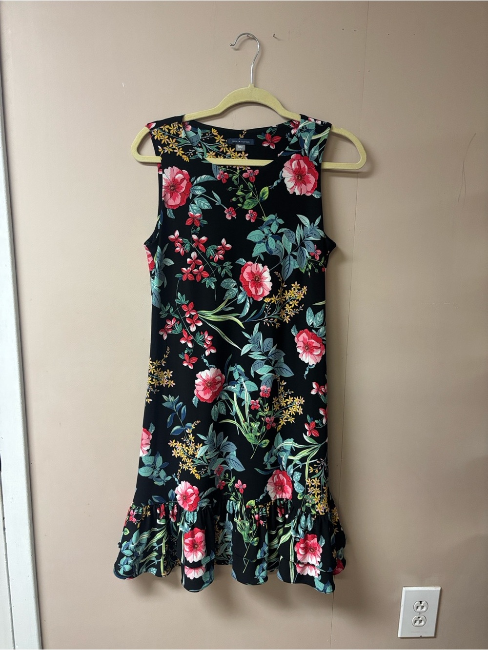 Tommy Hilfiger Tropical Ruffle-Hem Sleeveless Dress 8